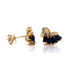Load image into Gallery viewer, 18ct Sapphire Diamond Earrings TDW 0.15ct

