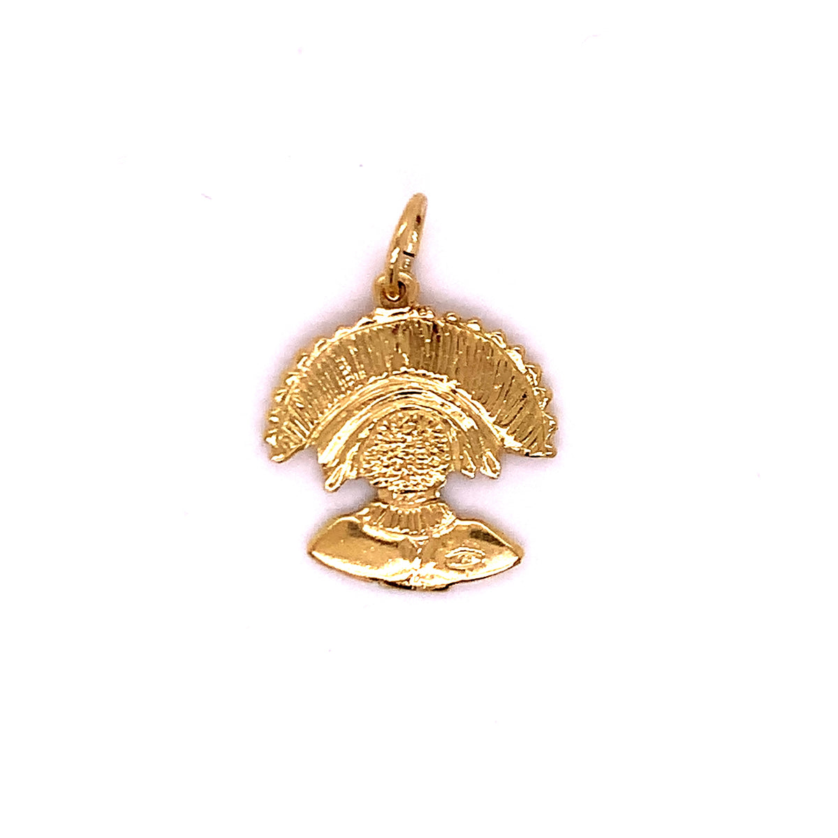 18ct native american chief charm