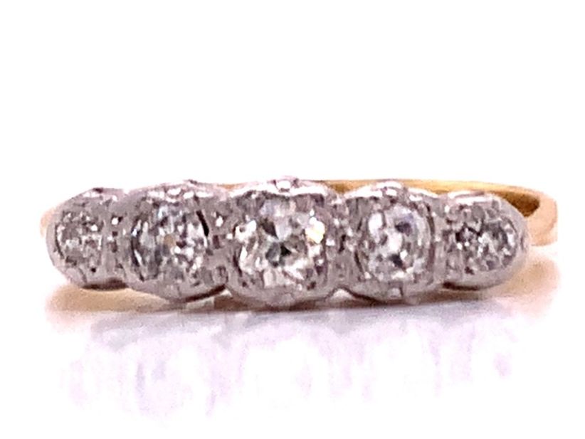18ct Five Diamond Deco Ring TDW 0.23ct