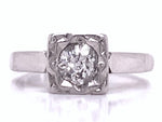Load image into Gallery viewer, Platinum/Palladium/18ct White Gold Diamond Solitaire Ring TDW 0.46ct
