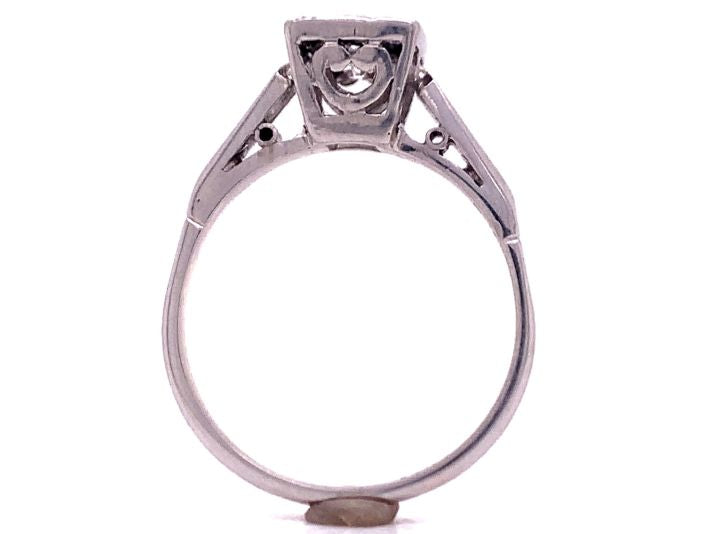 Platinum/Palladium/18ct White Gold Diamond Solitaire Ring TDW 0.46ct