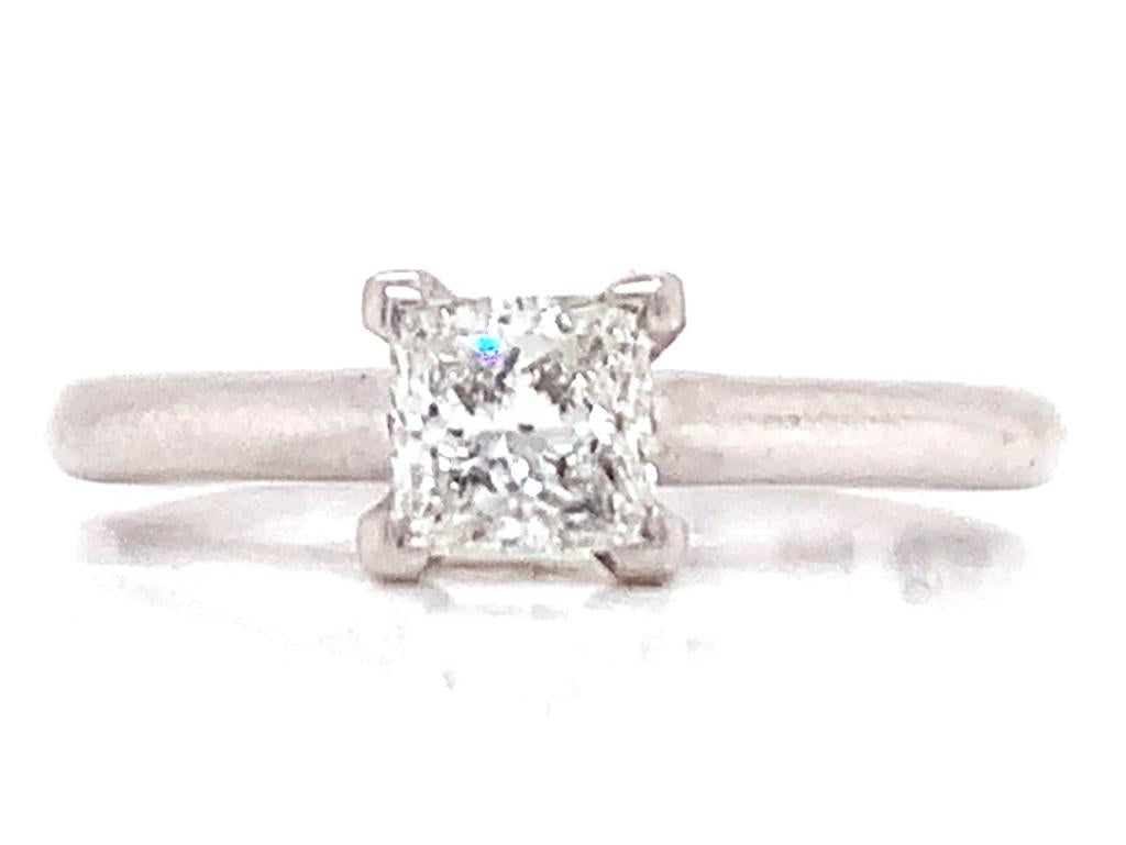 3810434 18ct white gold princess diamond solitaire ring tdw 0