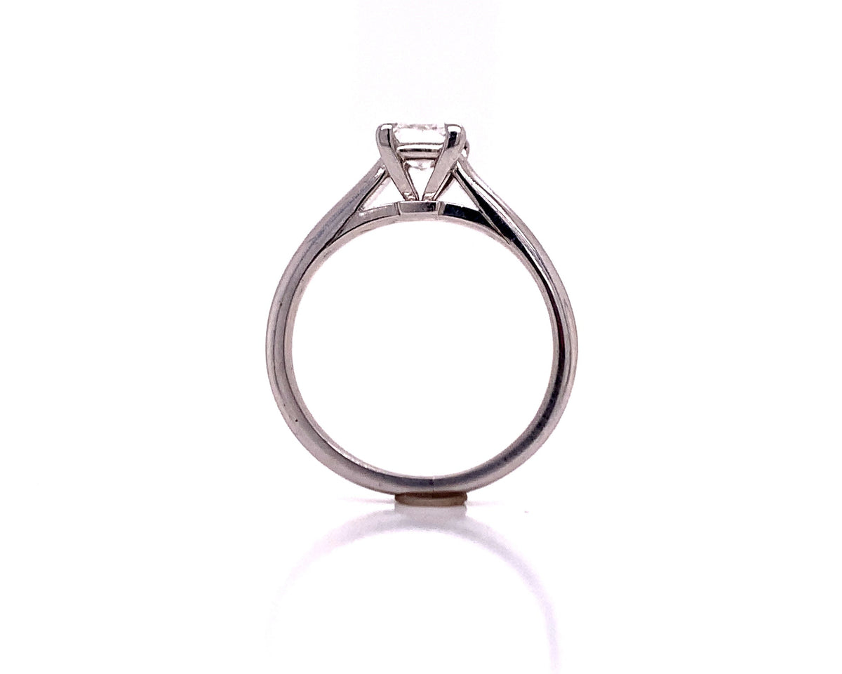 18ct white gold princess cut diamond solitaire ring tdw 0