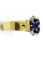Load image into Gallery viewer, 18ct Synthetic Sapphire Diamond Dress Ring
