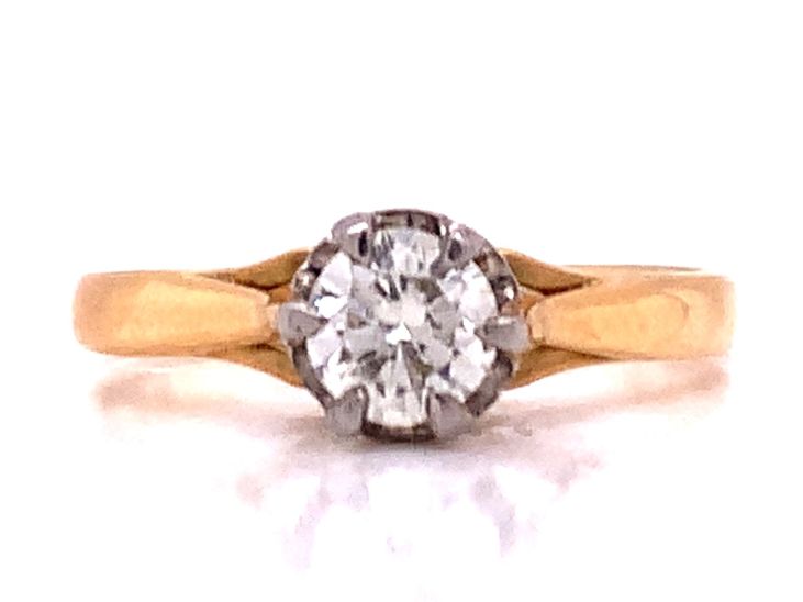 18ct/Plat Diamond Solitaire Ring TDW 0.38ct