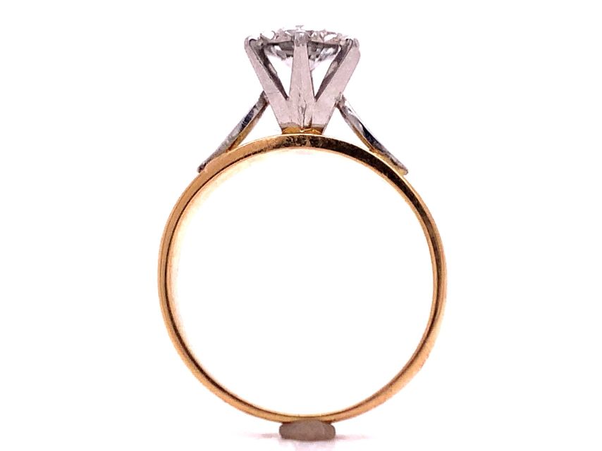 18ct old cut diamond illusion solitaire ring tdw 0