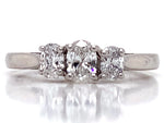 Load image into Gallery viewer, 18ct White Gold Three Oval Diamond Ring TDW 0.43ct
