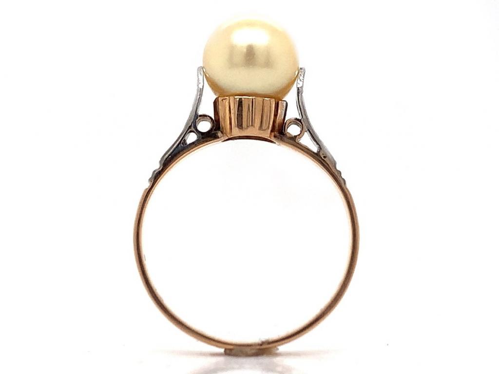9ct rose pearl solitaire ring