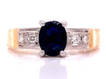 Load image into Gallery viewer, 14ct Sapphire Diamond Ring TDW 0.08ct
