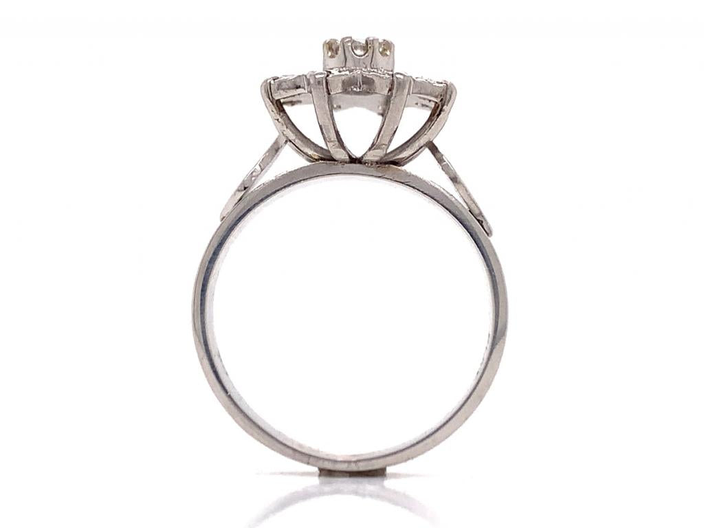 Platinum diamond cluster ring tdw 0