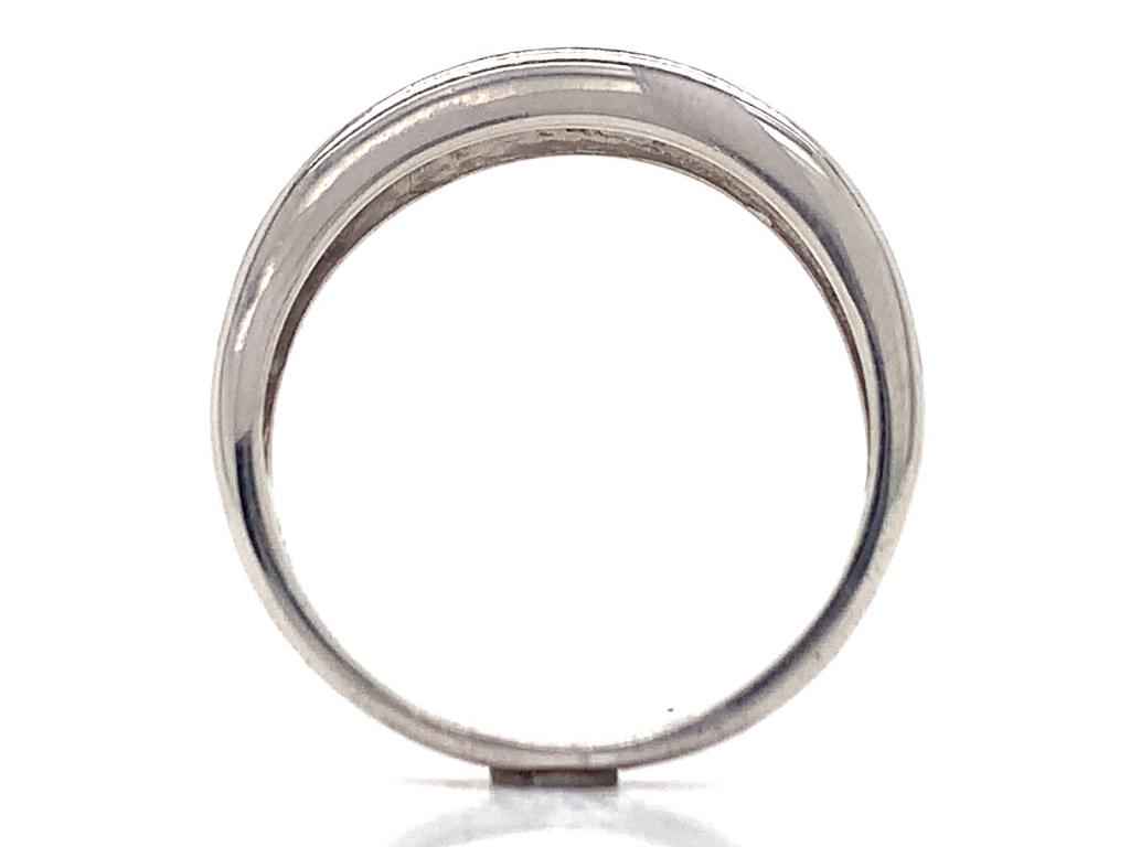 9ct White Gold Diamond Wave Ring