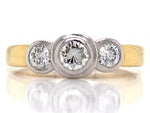 Load image into Gallery viewer, 18ct Three Diamond Rubover Ring TDW 0.45ct
