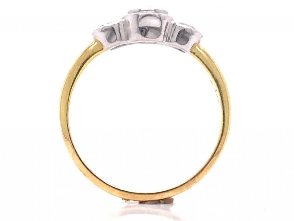 18ct three diamond rubover ring tdw 0