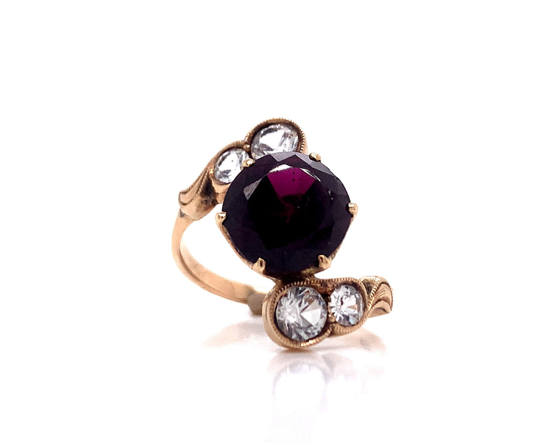 14ct Purple Synthetic Stone CZ Dress Ring