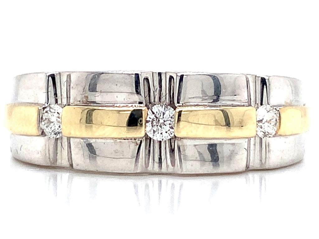 3810755 10ct white gold three diamond ring tdw 0