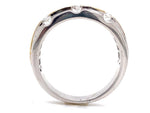 Load image into Gallery viewer, 10ct White Gold Two Tone Gents Three Diamond Ring TDW 0.19ct
