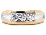 Load image into Gallery viewer, 10ct Two Tone Three Diamond Ring TDW 0.46ct
