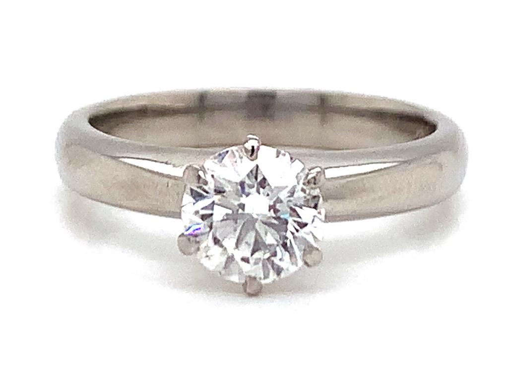 Platinum Diamond Solitaire Ring TDW 0.72ct