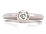 Load image into Gallery viewer, Platinum Diamond Rubset Solitaire Ring TDW 0.23ct
