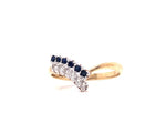 Load image into Gallery viewer, 9ct Sapphire Diamond V Shape Ring
