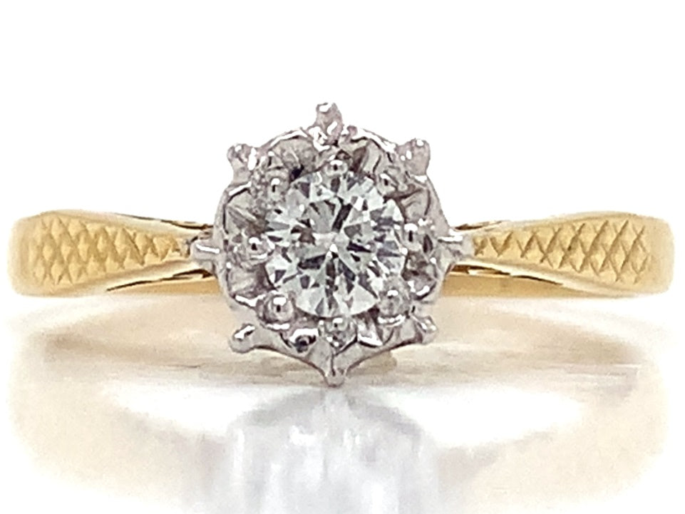 3810893 18ct illusion set diamond solitaire ring tdw 0