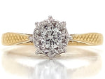 Load image into Gallery viewer, 18ct Illusion Set Diamond Solitaire Ring TDW 0.18ct
