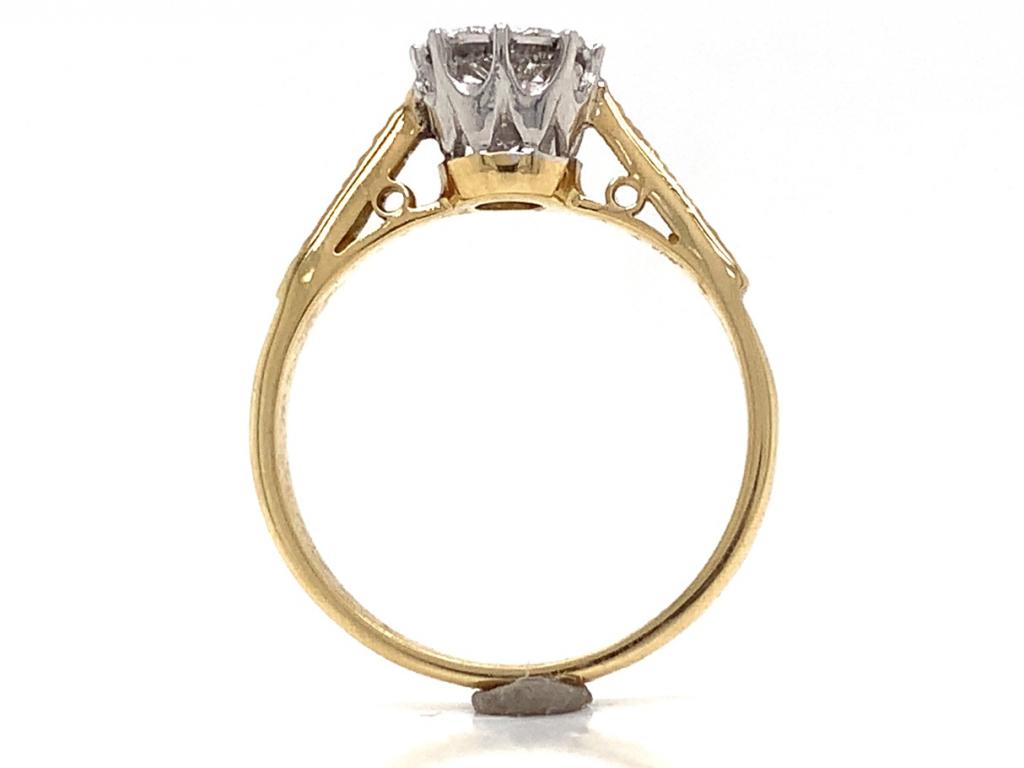 18ct Illusion Set Diamond Solitaire Ring TDW 0.18ct