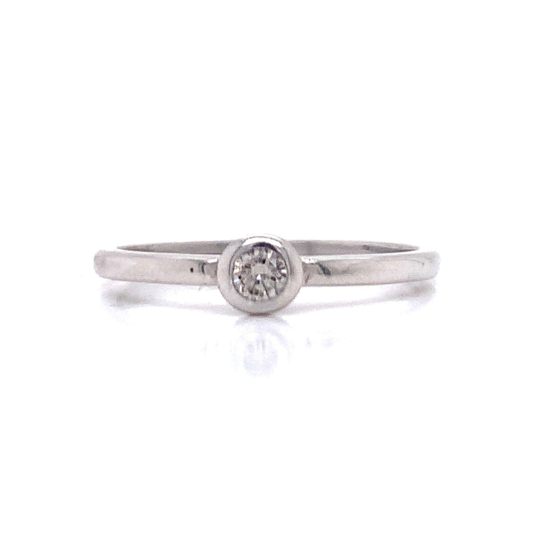 9ct White Gold Diamond Solitaire Ring