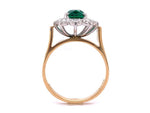 Load image into Gallery viewer, 18ct Green Glass Diamond Cluster Ring TDW 0.80ct
