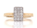 Load image into Gallery viewer, 18ct Diamond Rectangle Pave Ring TDW 0.23ct
