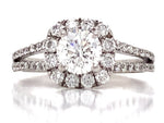 Load image into Gallery viewer, 18ct White Gold Diamond Halo Ring TDW 0.81ct
