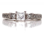 Load image into Gallery viewer, 14ct White Gold Princess Cut Diamond Solitaire Ring TDW 0.55ct
