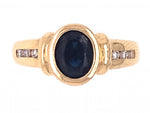 Load image into Gallery viewer, 18ct Sapphire Diamond Ring TDW 0.10ct
