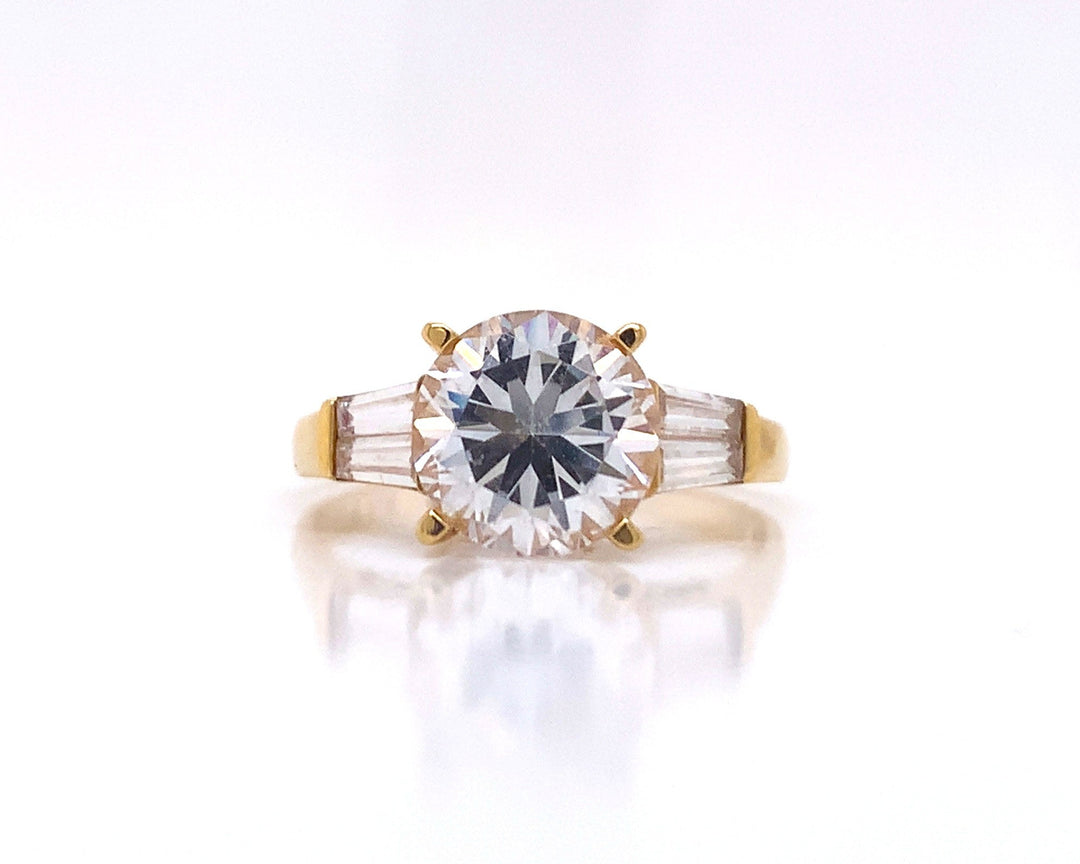 14ct Cubic Zirconia Deco Ring
