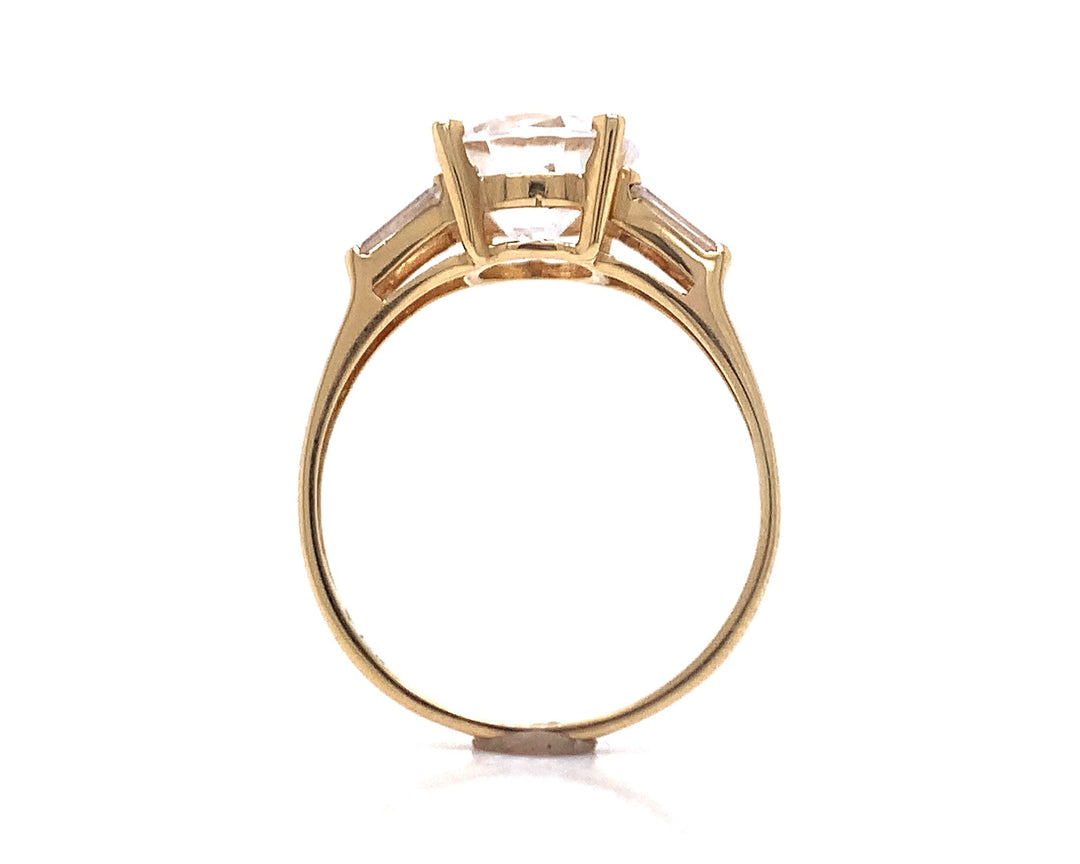14ct Cubic Zirconia Deco Ring