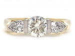 Load image into Gallery viewer, 18ct Solitaire Two Pear Diamond Ring TDW 0.80ct

