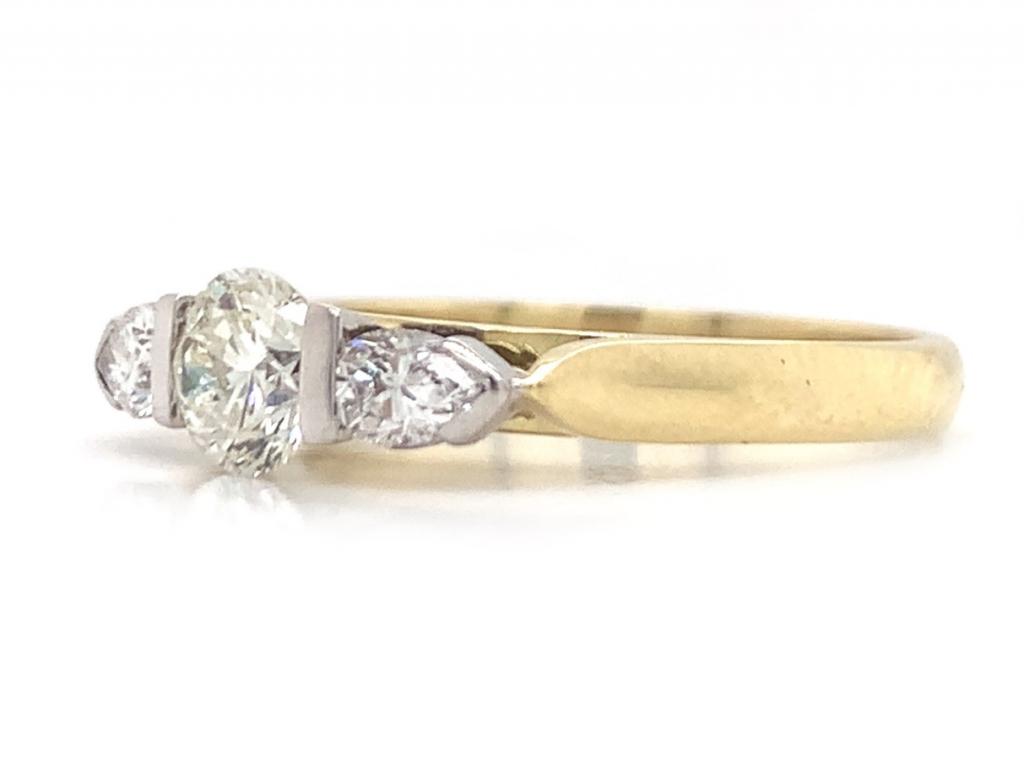 18ct solitaire two pear diamond ring tdw 0