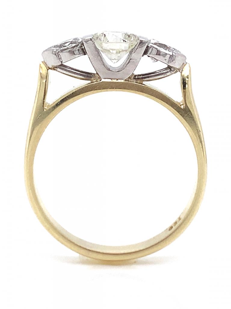 18ct Solitaire Two Pear Diamond Ring TDW 0.80ct