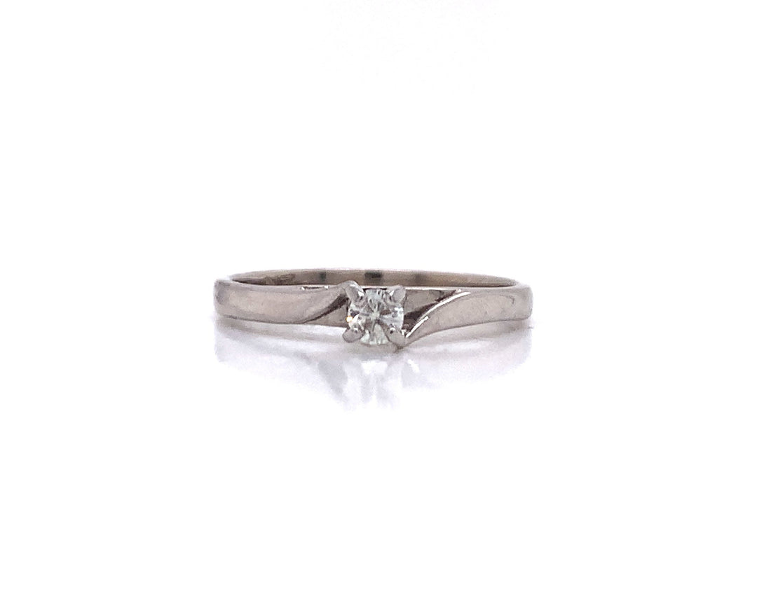 9ct White Gold Diamond Solitaire Ring