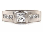 Load image into Gallery viewer, 18ct White Gold Princess Diamond Solitaire Ring TDW 1.04ct

