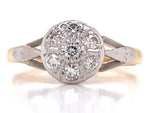 Load image into Gallery viewer, 18ct/Platinum Diamond Deco Cluster Ring TDW 0.18ct
