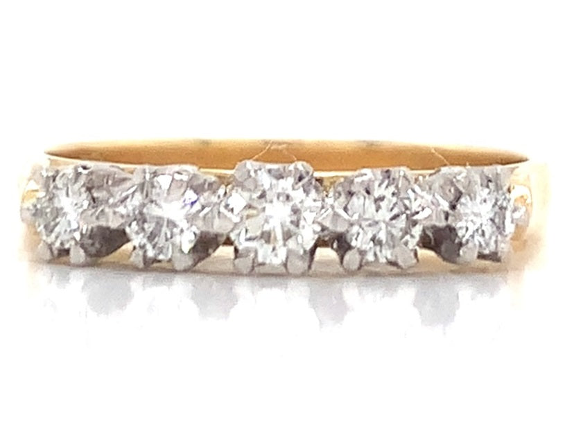 18ct Five Diamond Eternity Ring TDW 0.30ct