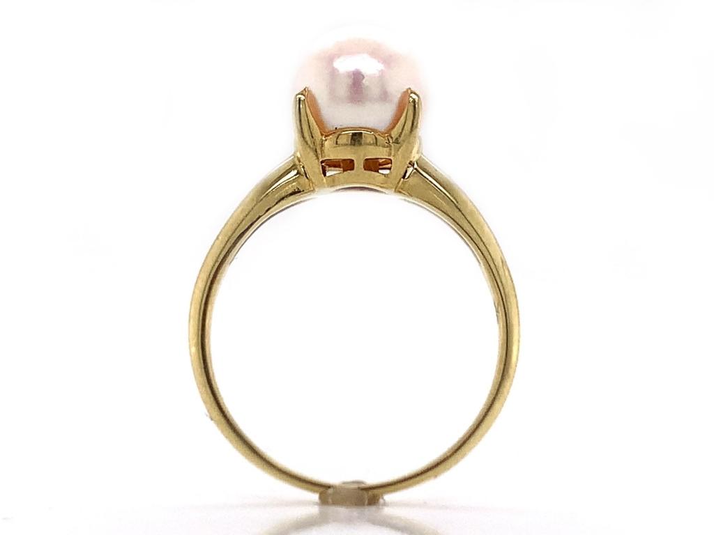 18ct akoya pearl solitaire ring