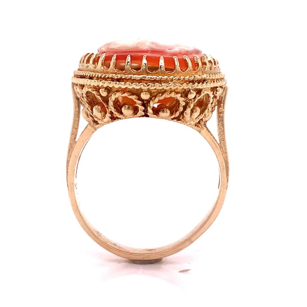 9ct large oval cameo deco dress ring