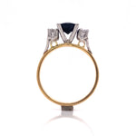 Load image into Gallery viewer, 18ct Sapphire Four Diamond Ring TDW 0.40ct
