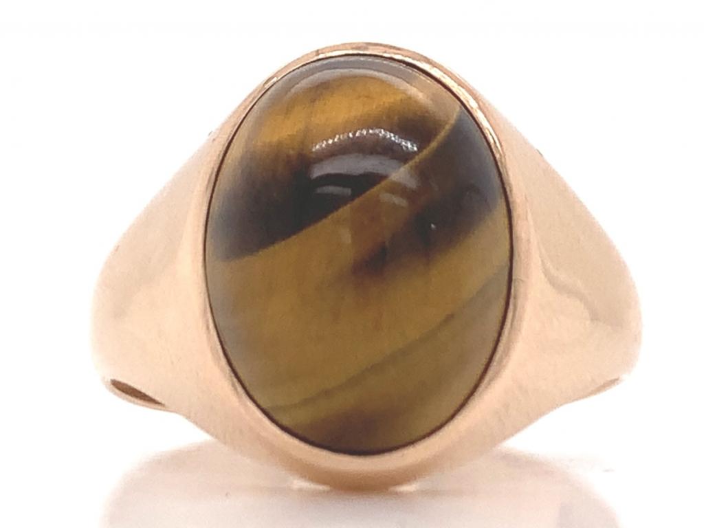 9ct Rose Tigers Eye Signet Ring