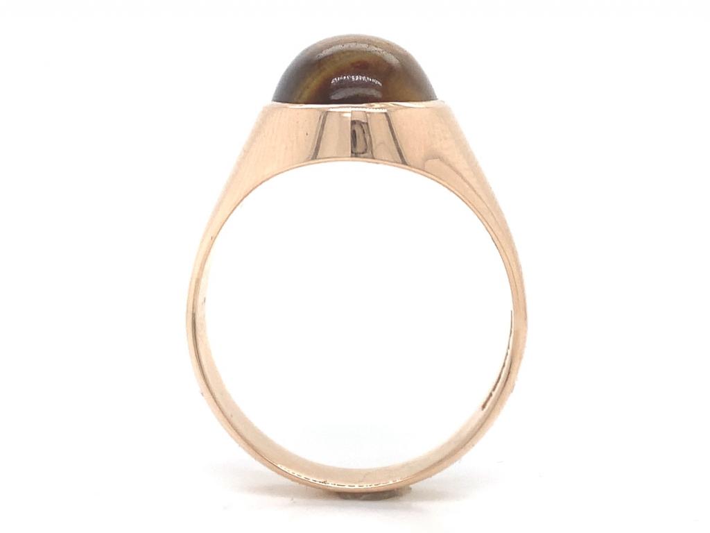 9ct rose tigers eye signet ring