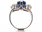 Load image into Gallery viewer, 18ct White Gold Sapphire Two Old Mine Cut Diamond Ring
