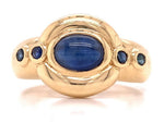 Load image into Gallery viewer, 18ct Cabochan Sapphire Deco Ring
