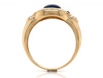 Load image into Gallery viewer, 18ct Cabochan Sapphire Deco Ring
